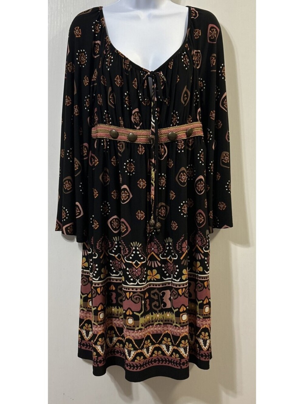 Muse Boston Proper Dress 10 Off Shoulder Flared Sleeve Boho Darkcore Embellished